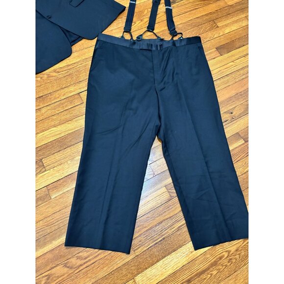 Jones New York Mens Tuxedo Size 50R Suit Blazer Jacket 44x27 Pants Wool Black - Picture 3 of 16